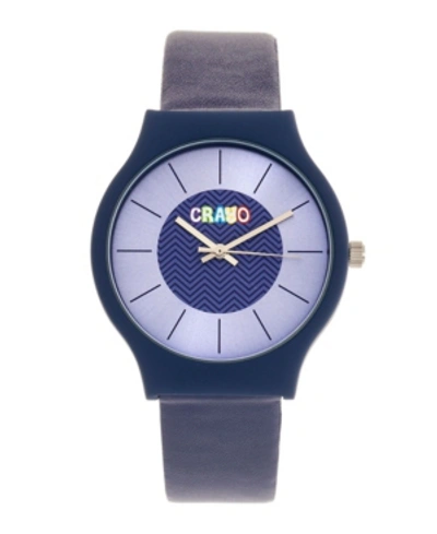 Crayo Unisex Trinity Blue Leatherette Strap Watch 36mm In Blue