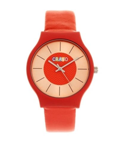 Shop Crayo Unisex Trinity Red Leatherette Strap Watch 36mm