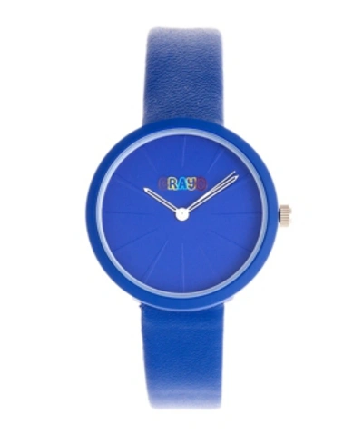 Shop Crayo Unisex Blade Blue Leatherette Strap Watch 37mm