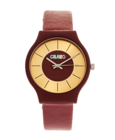 Shop Crayo Unisex Trinity Maroon Leatherette Strap Watch 36mm In Red
