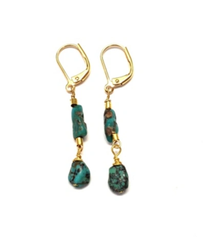 Shop Minu Jewels Jala Earrings In Turquoise