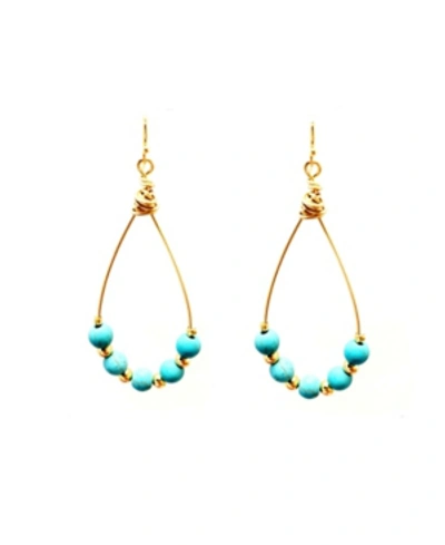 Shop Minu Jewels Adin Hoops In Turquoise