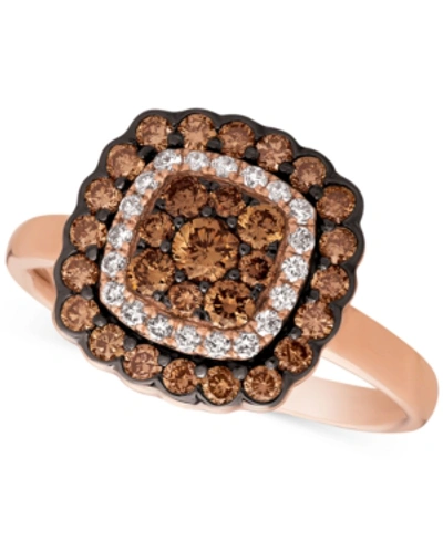 Shop Le Vian Chocolatier Diamond Framed Ring (7/8 Ct. T.w.) In 14k Rose Gold