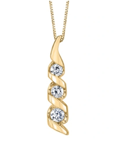 Shop Sirena 1/3 Ct. T.w. Diamond Classic Three Stone Pendant In 14k Yellow Gold