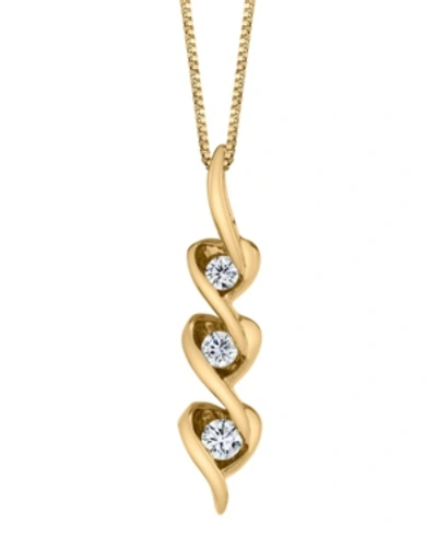Shop Sirena Diamond (1/8 Ct. T.w.) Heart Pendant In 14k White, Yellow Or Rose Gold In Yellow Gold