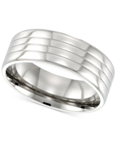 Shop Legacy For Men By Simone I. Smith Textured Ring In Stainless Steel