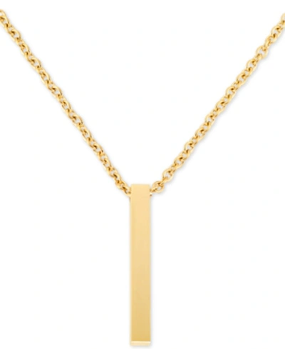Shop Legacy For Men By Simone I. Smith Men's Polished Bar 24" Pendant Necklace In Yellow Ion-plated Stainless Steel In Gold Tone