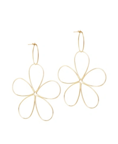 Shop Amorcito Space Flower Earrings In Gold