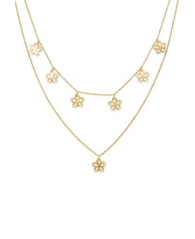 Shop Amorcito Flower Child Layered Necklace In Gold