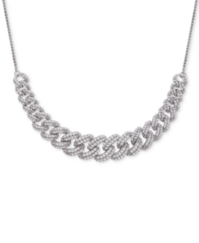 Wrapped In Love Diamond Link Detail 18" Pendant Necklace (1 Ct. T.w.) In Sterling Silver, Created For Macy's In Sterling Silver