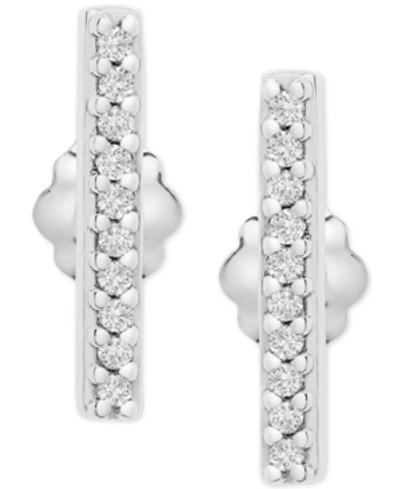 Shop Wrapped Diamond Bar Stud Earrings (1/10 Ct. T.w.) In 14k Yellow Gold, Created For Macy's