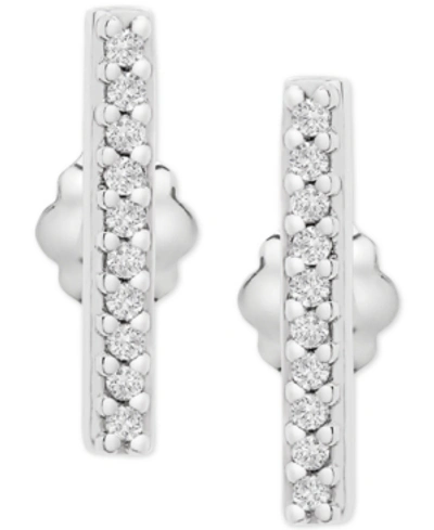 Wrapped Diamond Bar Stud Earrings (1/10 Ct. T.w.) In 14k Yellow Gold, Created For Macy's In Yellow Gold