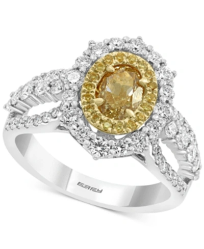 Shop Effy Collection Effy Hematian Diamond Halo Ring (2-1/8 Ct. T.w.) In 18k Gold & White Gold In Yellow/white Gold