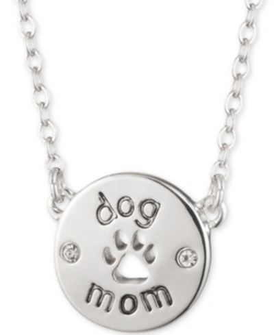 Pet Friends Jewelry Silver-tone Cat Mom Pendant Necklace, 16" + 3" Extender In Silver