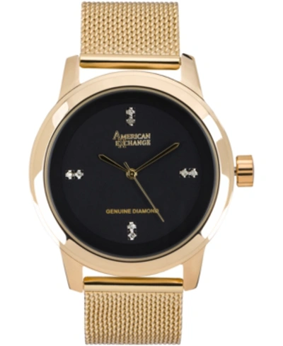 Shop American Exchange Men's Genuine Diamond Collection Watch, 44mm In Gold