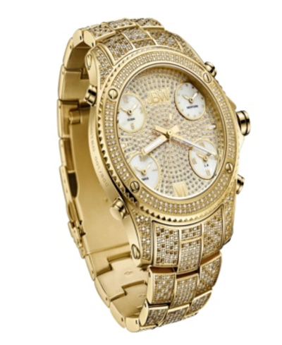 Shop Jbw Men's Jet Setter Platinum Series Diamond (3 Ct. T.w.) 18k Gold-plated Stainless Steel Watch, 50mm