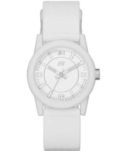 Shop Skechers Women's Rosencrans Silicone Strap Watch 30mm In White