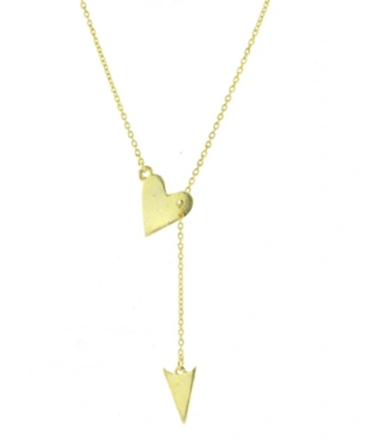 Shop Adornia Heart Arrow Lariat Necklace In Gold