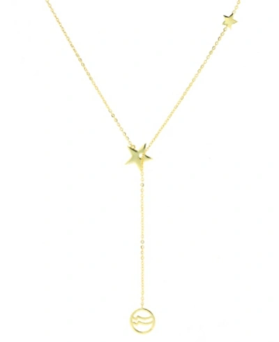 Shop Adornia Zodiac Lariat Necklace In Aquarius