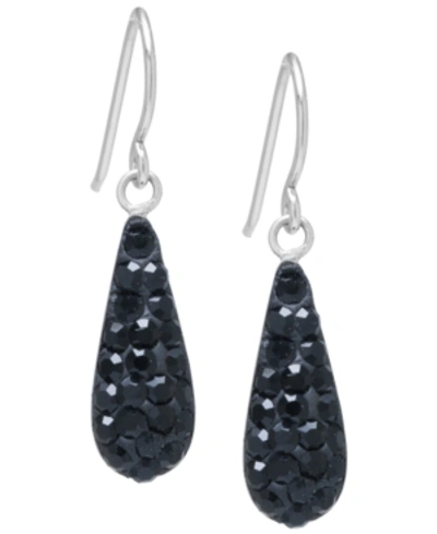 Shop Giani Bernini Pave Crystal Teardrop Earrings In Sterling Silver. Available In Clear, Black, Blue, Multi, Purple Or