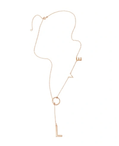 Shop Adornia Love Lariat Necklace In Rose Gold