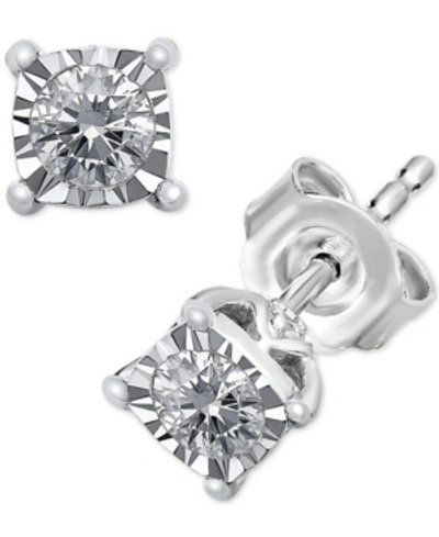 Shop Trumiracle Diamond Stud Earrings (1/3 Ct. T.w.) In 14k White Gold