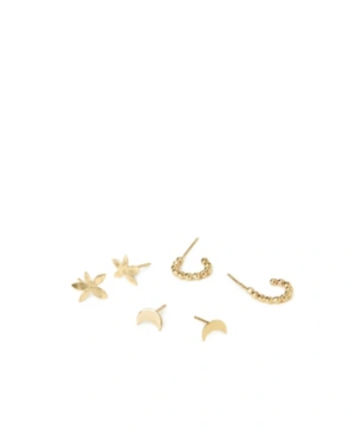 Shop Amorcito Space Matter Stud Set In Gold