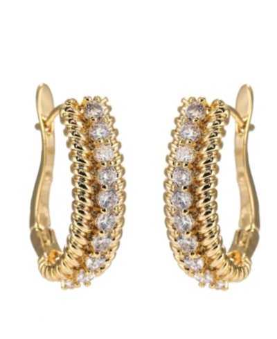 Shop A & M Gold-tone Ribbed Huggie Earrings