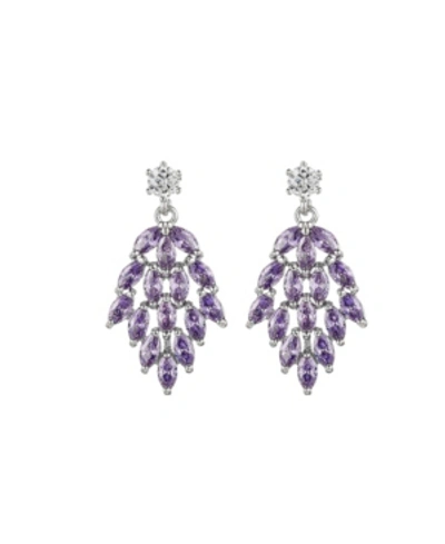 Shop A & M Silver-tone Amethyst Accent Chandelier Earrings