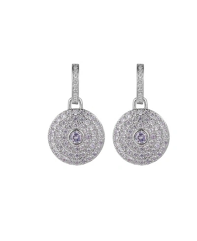 Shop A & M Silver-tone Lavender Disk Earrings