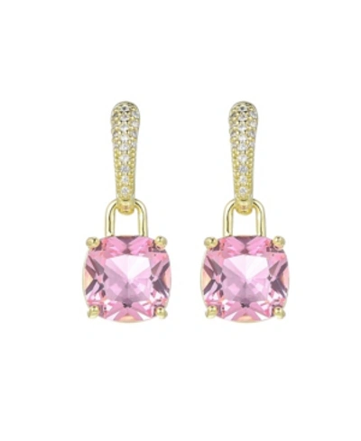 Shop A & M Gold-tone Pink Topaz Accent Earrings