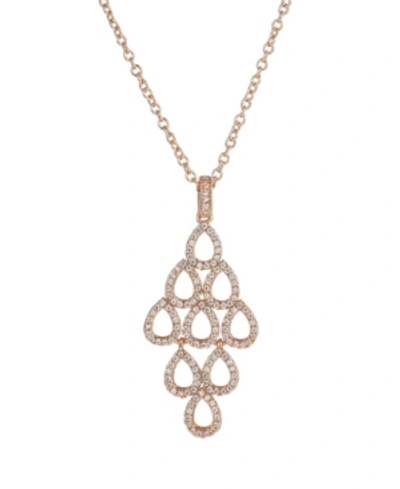 Shop A & M Rose Tone Layered Chandelier Pendant Necklace