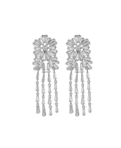 Shop A & M Silver-tone Flower Chandelier Earrings