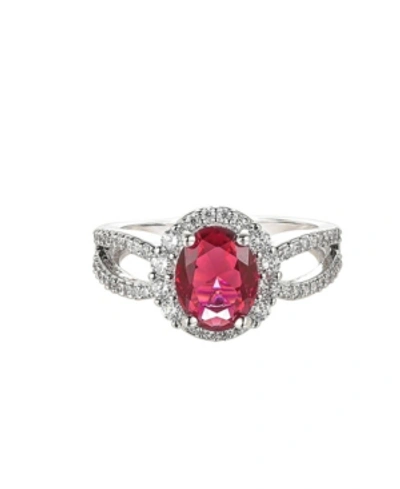 Shop A & M Silver-tone Ruby Accent Ring