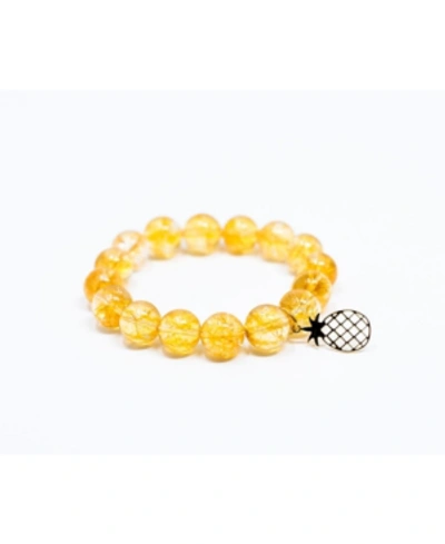 Shop Katie's Cottage Barn Sunny Citrine Gem Single With Pineapple Accent Bracelet In Marigold