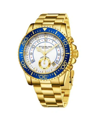 Shop Stuhrling Men's Gold Tone Stainless Steel Bracelet Watch 42mm