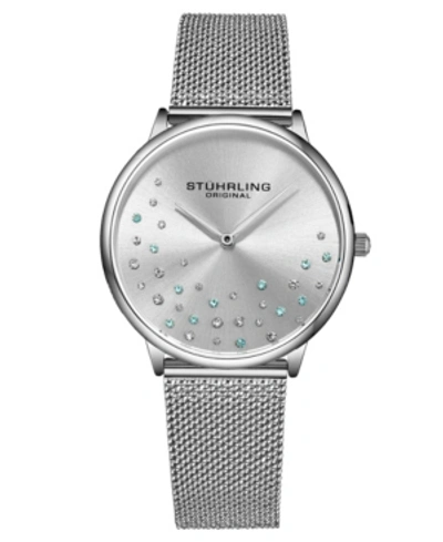 Shop Stuhrling Women's Silver Tone Mesh Stainless Steel Bracelet Watch 38mm