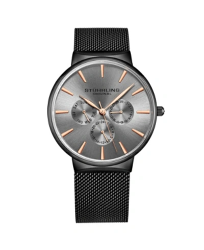 Shop Stuhrling Men's Gray Mesh Stainless Steel Bracelet Watch 39mm