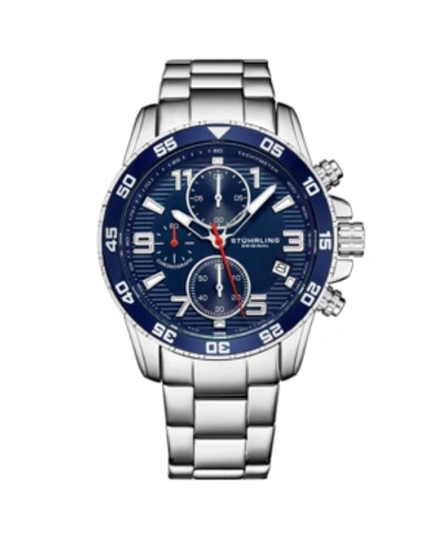 Stuhrling Men's Silver Tone Stainless Steel Bracelet Watch 40mm In Silver