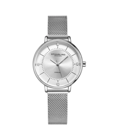 Shop Stuhrling Women's Silver Tone Mesh Stainless Steel Bracelet Watch 34mm
