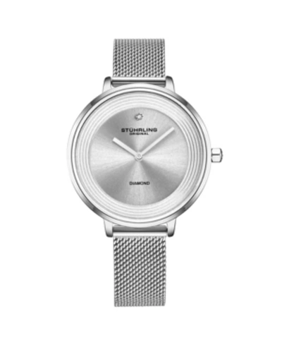 Shop Stuhrling Women's Silver Tone Mesh Stainless Steel Bracelet Watch 37mm