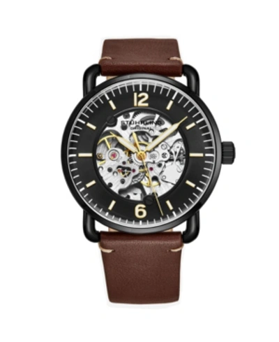 Shop Stuhrling Men's Brown Leather Strap Watch 42mm