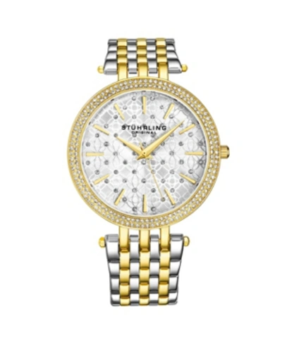 Shop Stuhrling Women's Silver - Gold Tone Layered Stainless Steel Bracelet Watch 39mm