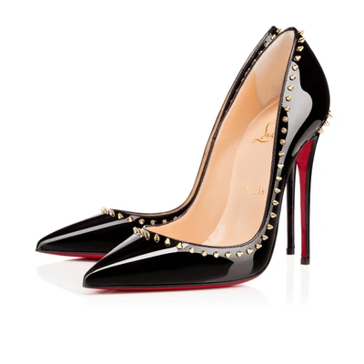 Christian Louboutin Anjalina 120mm Studded Patent-leather Pumps In Black/gold