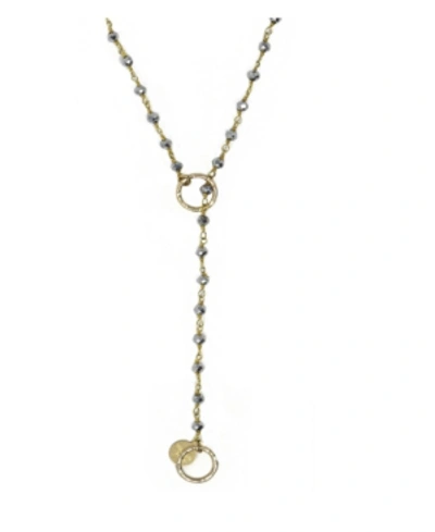 Shop Roberta Sher Designs 14k Gold Filled Stones Handwrapped Single Delight Necklace In Black Spinal