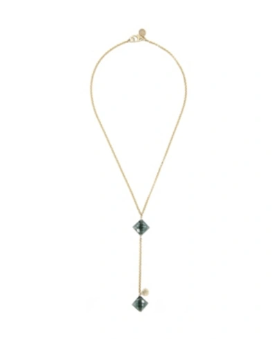 Shop Roberta Sher Designs 14k Gold Filled Beautiful Chain With 2 Diamond Shaped Semiprecious Stones Y20 Necklace In London Blue