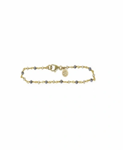 Shop Roberta Sher Designs 14k Gold Filled Semiprecious Stones Single Strand Bracelet In Black