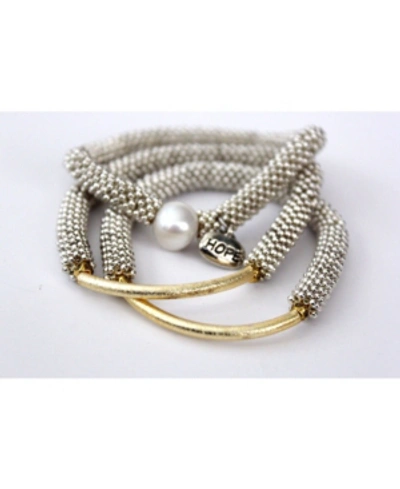 Shop Michael Gabriel Designs Mesh Barre Bracelets In Silver-tone