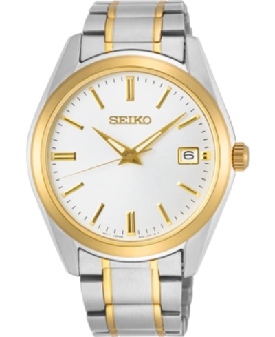 Shop Seiko Men's Essentials Two-tone Stainless Steel Bracelet Watch 40.2mm In Two Tone
