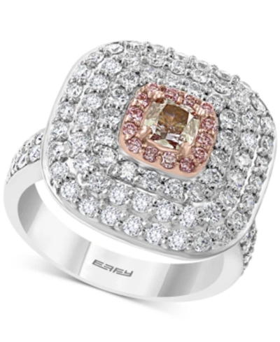 Shop Effy Collection Effy Diamond Multi-halo Statement Ring (2-1/4 Ct. T.w.) In 18k White & Rose Gold In White Gold
